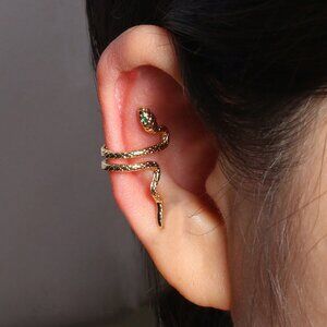 Snake Ear Cuff,Ear Wrap,No Piercing Minimalist dainty Clip On Ear Cuff Earring